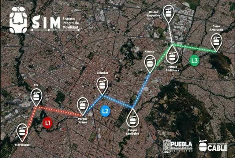 Inicia construcción de tres estaciones del transporte por Cable en Puebla
