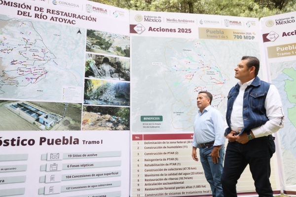 Gobierno de Puebla y Conagua impulsan acciones en el nacimiento del Río Atoyac