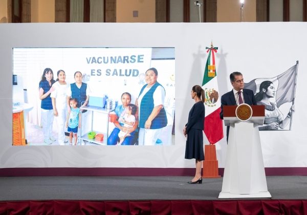 Semana nacional de vacunación 2025 registra avance de 31% respecto a su meta de vacunar a 1.8 millones de mexicanas y mexicanos